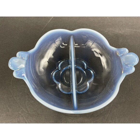 Duncan Miller Canterbury Blue Opalescent Divided Candy Nut Dish - Picture 3 of 7
